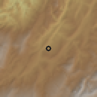 Shaded relief of the 60 km around San José de Pare, drawn from the GMTED2010 grid