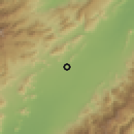 Shaded relief of the 60 km around San Juan del César, drawn from the GMTED2010 grid