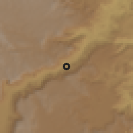 Shaded relief of the 60 km around Barbosa, drawn from the GMTED2010 grid