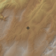 Shaded relief of the 60 km around Barbosa, drawn from the GMTED2010 grid