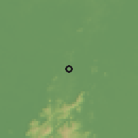 Shaded relief of the 60 km around San Martín de Loba, drawn from the GMTED2010 grid