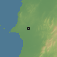 Shaded relief of the 60 km around San Onofre, drawn from the GMTED2010 grid