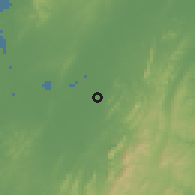 Shaded relief of the 60 km around San Pablo, drawn from the GMTED2010 grid