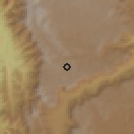 Shaded relief of the 60 km around San Pedro, drawn from the GMTED2010 grid