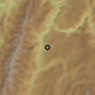 Shaded relief of the 60 km around Barichara, drawn from the GMTED2010 grid