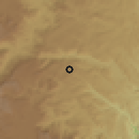Shaded relief of the 60 km around San Roque, drawn from the GMTED2010 grid
