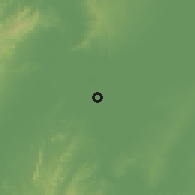 Shaded relief of the 60 km around Santa Lucía, drawn from the GMTED2010 grid