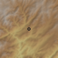 Shaded relief of the 60 km around Santa Rosa, drawn from the GMTED2010 grid