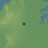 Shaded relief of the 60 km around Santo Tomás, drawn from the GMTED2010 grid