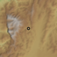 Shaded relief of the 60 km around Santuario, drawn from the GMTED2010 grid