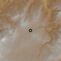 Shaded relief of the 60 km around Sapuyes, drawn from the GMTED2010 grid