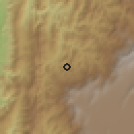 Shaded relief of the 60 km around Sasaima, drawn from the GMTED2010 grid