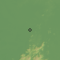 Shaded relief of the 60 km around Barranco de Loba, drawn from the GMTED2010 grid