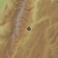 Shaded relief of the 60 km around Simacota, drawn from the GMTED2010 grid