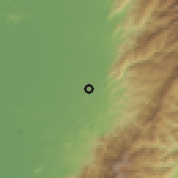 Shaded relief of the 60 km around Becerril, drawn from the GMTED2010 grid