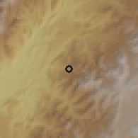 Shaded relief of the 60 km around Sucre, drawn from the GMTED2010 grid