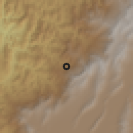 Shaded relief of the 60 km around Supatá, drawn from the GMTED2010 grid