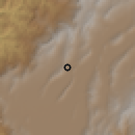 Shaded relief of the 60 km around Tabio, drawn from the GMTED2010 grid