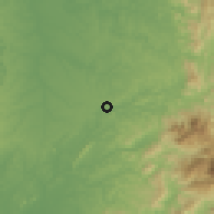 Shaded relief of the 60 km around Tadó, drawn from the GMTED2010 grid