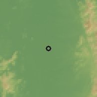 Shaded relief of the 60 km around Tamalameque, drawn from the GMTED2010 grid