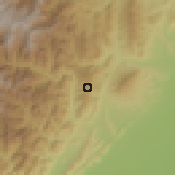 Shaded relief of the 60 km around Támara, drawn from the GMTED2010 grid