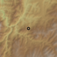 Shaded relief of the 60 km around Taminango, drawn from the GMTED2010 grid