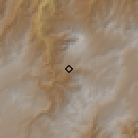 Shaded relief of the 60 km around Tangua, drawn from the GMTED2010 grid