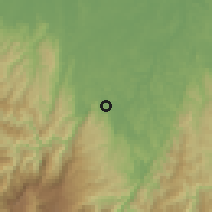Shaded relief of the 60 km around Tarazá, drawn from the GMTED2010 grid