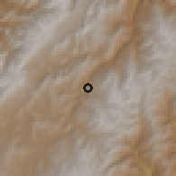 Shaded relief of the 60 km around Tasco, drawn from the GMTED2010 grid