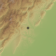 Shaded relief of the 60 km around Tauramena, drawn from the GMTED2010 grid