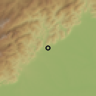 Shaded relief of the 60 km around Belén Andaquíes, drawn from the GMTED2010 grid