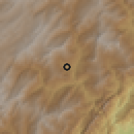 Shaded relief of the 60 km around Tenza, drawn from the GMTED2010 grid