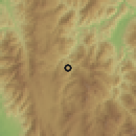 Shaded relief of the 60 km around Teorama, drawn from the GMTED2010 grid