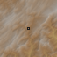 Shaded relief of the 60 km around Tibaná, drawn from the GMTED2010 grid