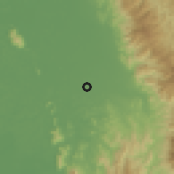 Shaded relief of the 60 km around Belén de Bajirá, drawn from the GMTED2010 grid