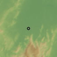 Shaded relief of the 60 km around Tierralta, drawn from the GMTED2010 grid