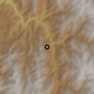 Shaded relief of the 60 km around Tipacoque, drawn from the GMTED2010 grid