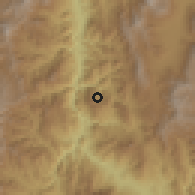 Shaded relief of the 60 km around Titiribí, drawn from the GMTED2010 grid
