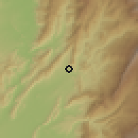 Shaded relief of the 60 km around Tocaima, drawn from the GMTED2010 grid