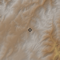 Shaded relief of the 60 km around Tópaga, drawn from the GMTED2010 grid