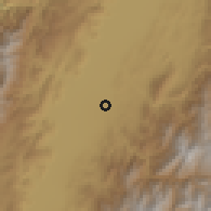 Shaded relief of the 60 km around Tuluá, drawn from the GMTED2010 grid