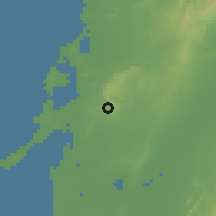 Shaded relief of the 60 km around Turbaná, drawn from the GMTED2010 grid