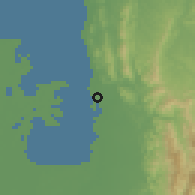 Shaded relief of the 60 km around Turbo, drawn from the GMTED2010 grid
