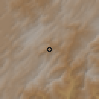 Shaded relief of the 60 km around Turmequé, drawn from the GMTED2010 grid
