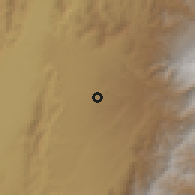 Shaded relief of the 60 km around Ulloa, drawn from the GMTED2010 grid