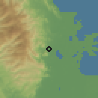 Shaded relief of the 60 km around Unguía, drawn from the GMTED2010 grid