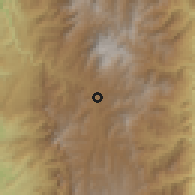 Shaded relief of the 60 km around Urrao, drawn from the GMTED2010 grid