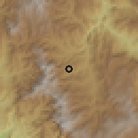 Shaded relief of the 60 km around Betania, drawn from the GMTED2010 grid