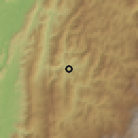 Shaded relief of the 60 km around Utica, drawn from the GMTED2010 grid