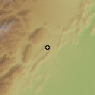Shaded relief of the 60 km around Valle de San Juan, drawn from the GMTED2010 grid